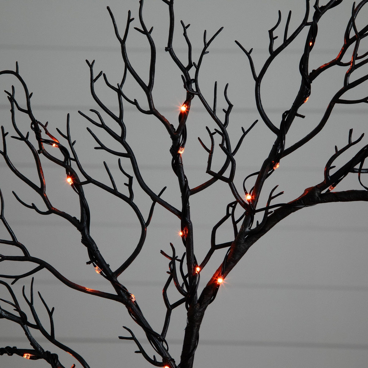 23” Pre-Lit Halloween Black Fall Wreath with 60 Orange & Purple LED Lights
