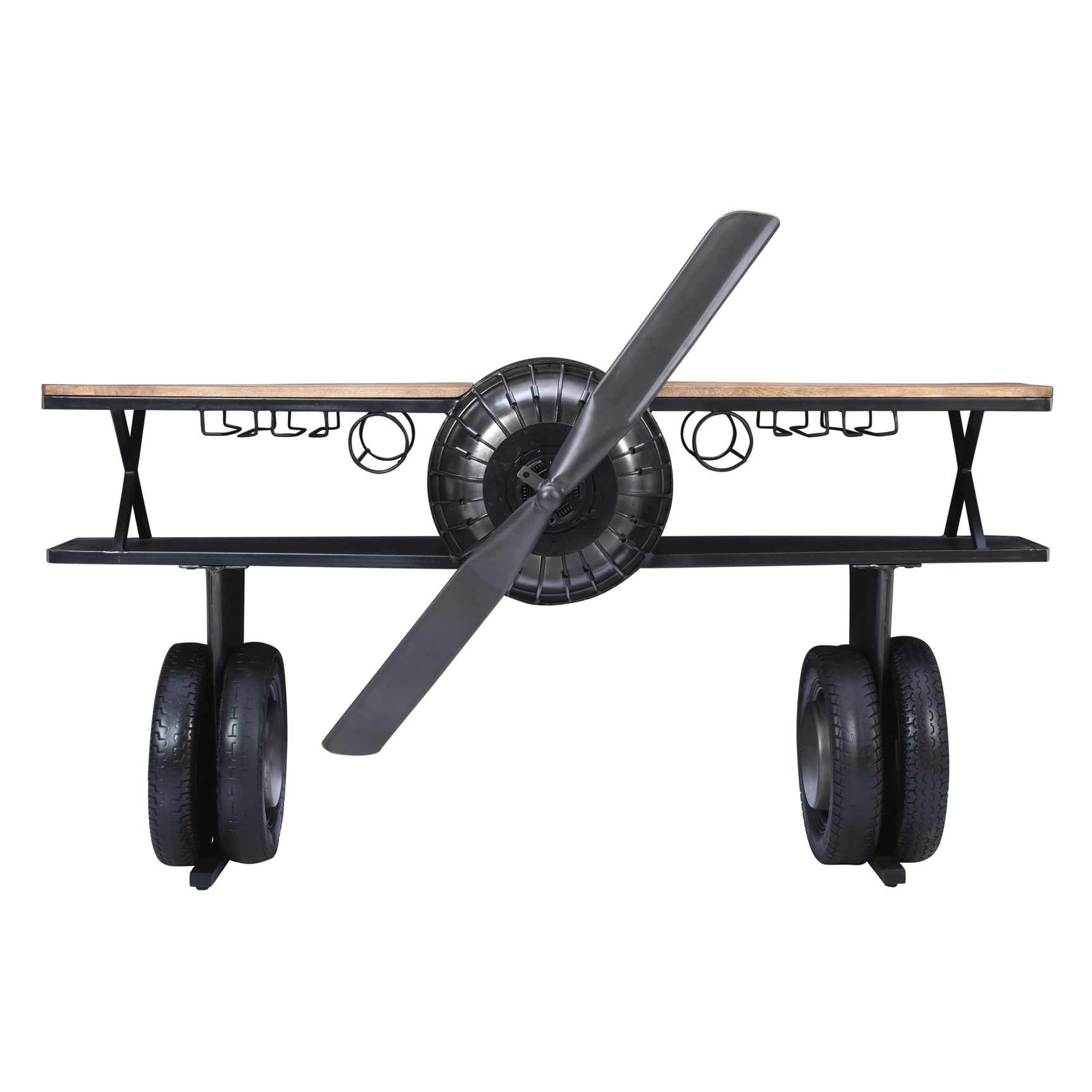 Glory Days Brown/Black Maverick Vintage Bi-Plane Console Bar