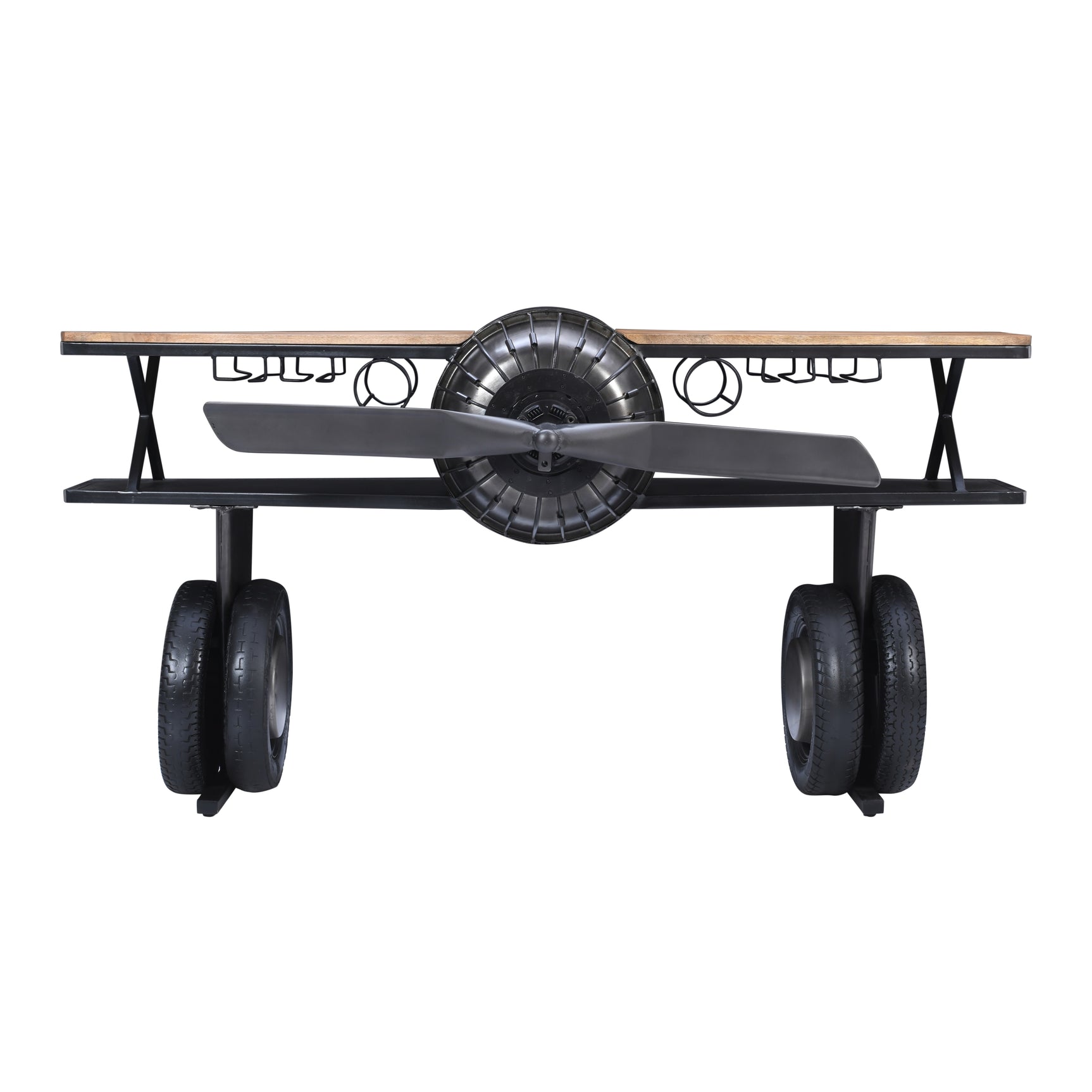 Glory Days Brown/Black Maverick Vintage Bi-Plane Console Bar