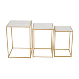 3pc Gold Marble Nesting Set