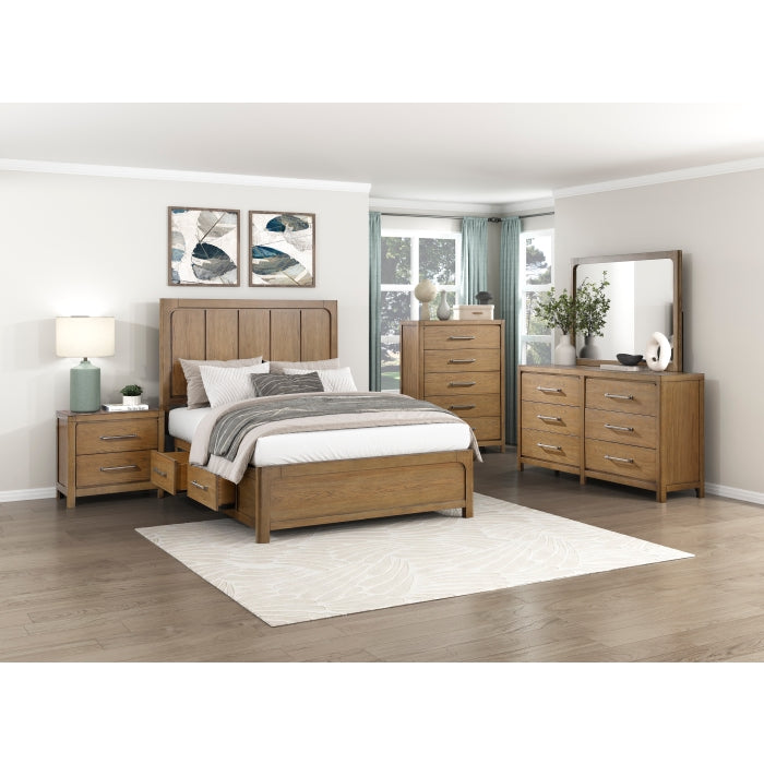 Charlotte Brown Queen Platform Bed With Storage Side Rails