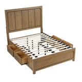 Charlotte Brown Queen Platform Bed With Storage Side Rails