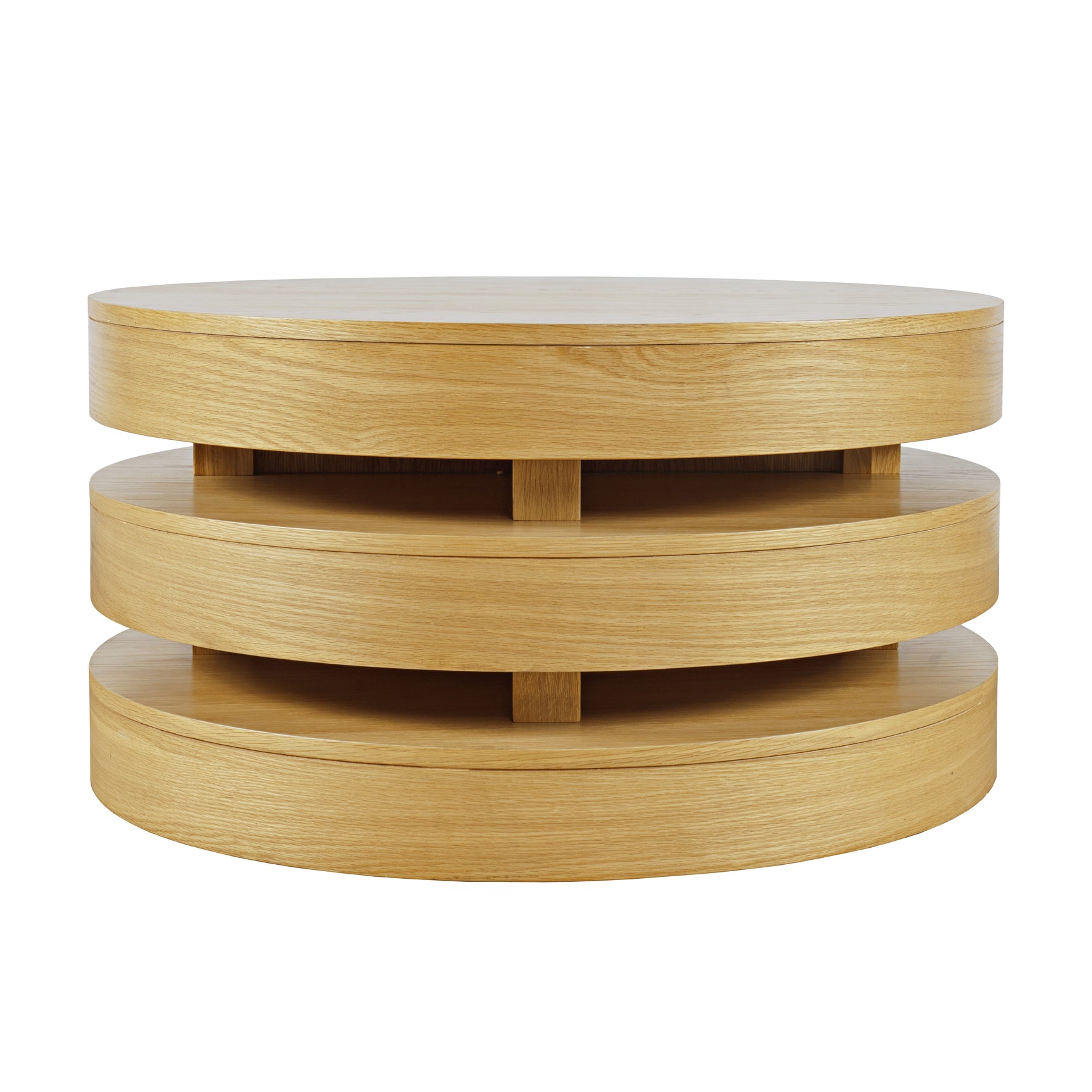 Brix Natural Round Cocktail Table w/Casters