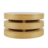 Brix Natural Round Cocktail Table w/Casters