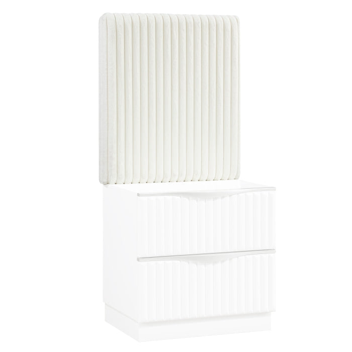 Linea White Wall Panel For Nightstand One Piece