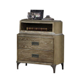 Athouman Weathered Oak Nightstand w/ USB