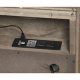 Athouman Weathered Oak Nightstand w/ USB