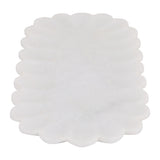 Elvas White Flat Scallop Edge Marble Tray