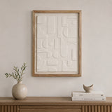 Bandini White/Brown Geo Modern Paper Mache Wall Art