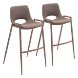 Desi Brown & Walnut Barstool (Set of 2)