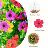 24" UV Resistant Artificial Daisy Hanging Basket DIY Kit (Indoor/Outdoor) - Set of 2