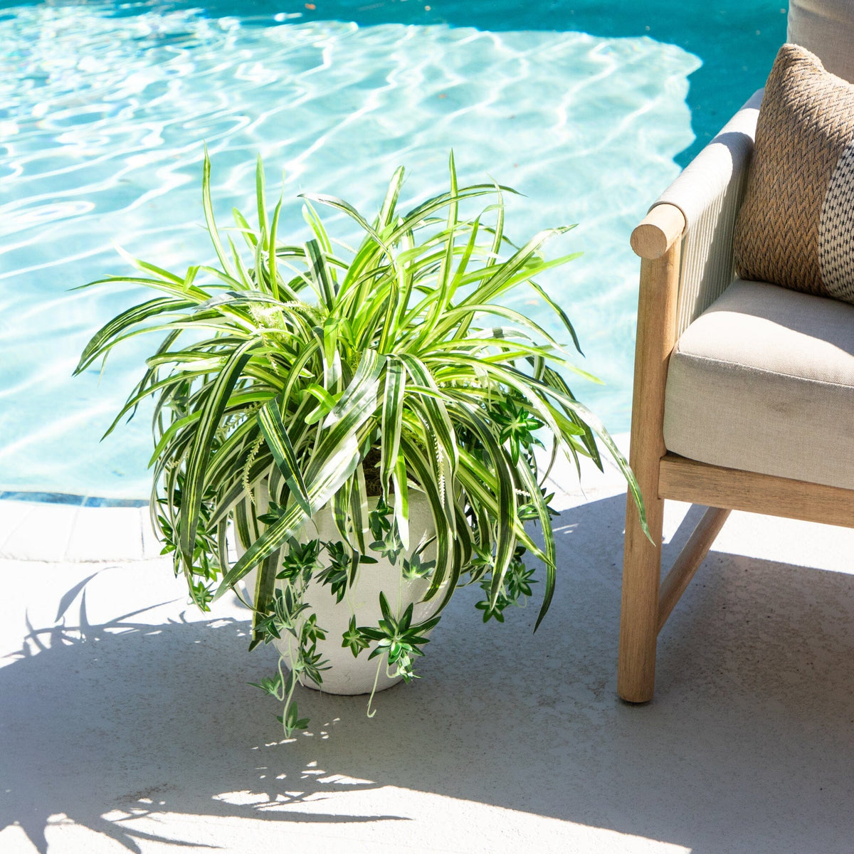 24" UV Resistant Artificial Spider Bush (Indoor/Outdoor) - Set of 3