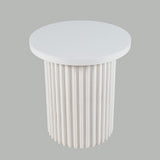 Auden White Round End Table