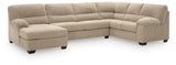 SimpleJoy Sand 3-Piece Sectional with LAF Chaise