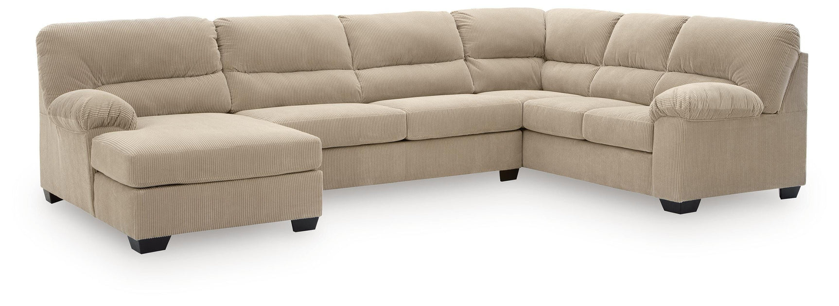 SimpleJoy Sand 3-Piece Sectional with LAF Chaise