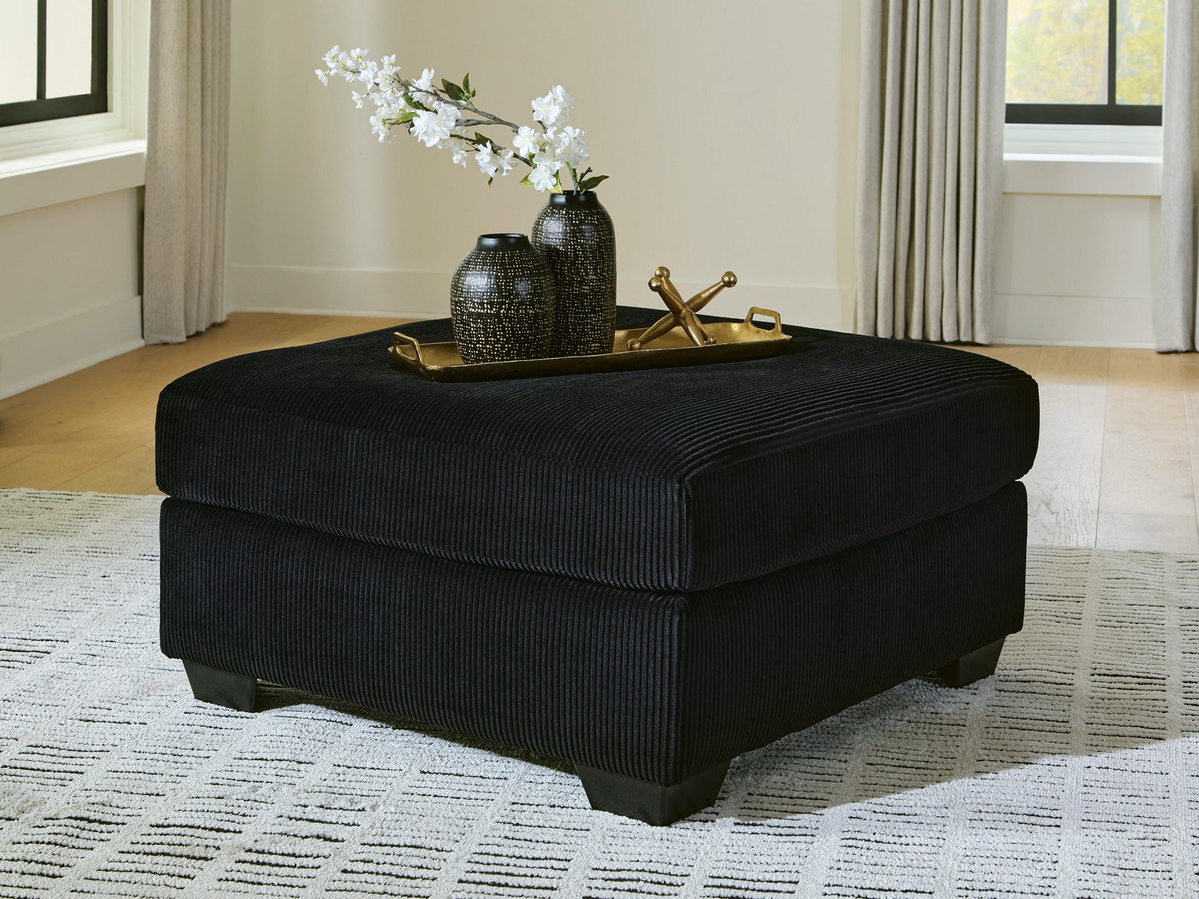 SimpleJoy Onyx Oversized Accent Ottoman