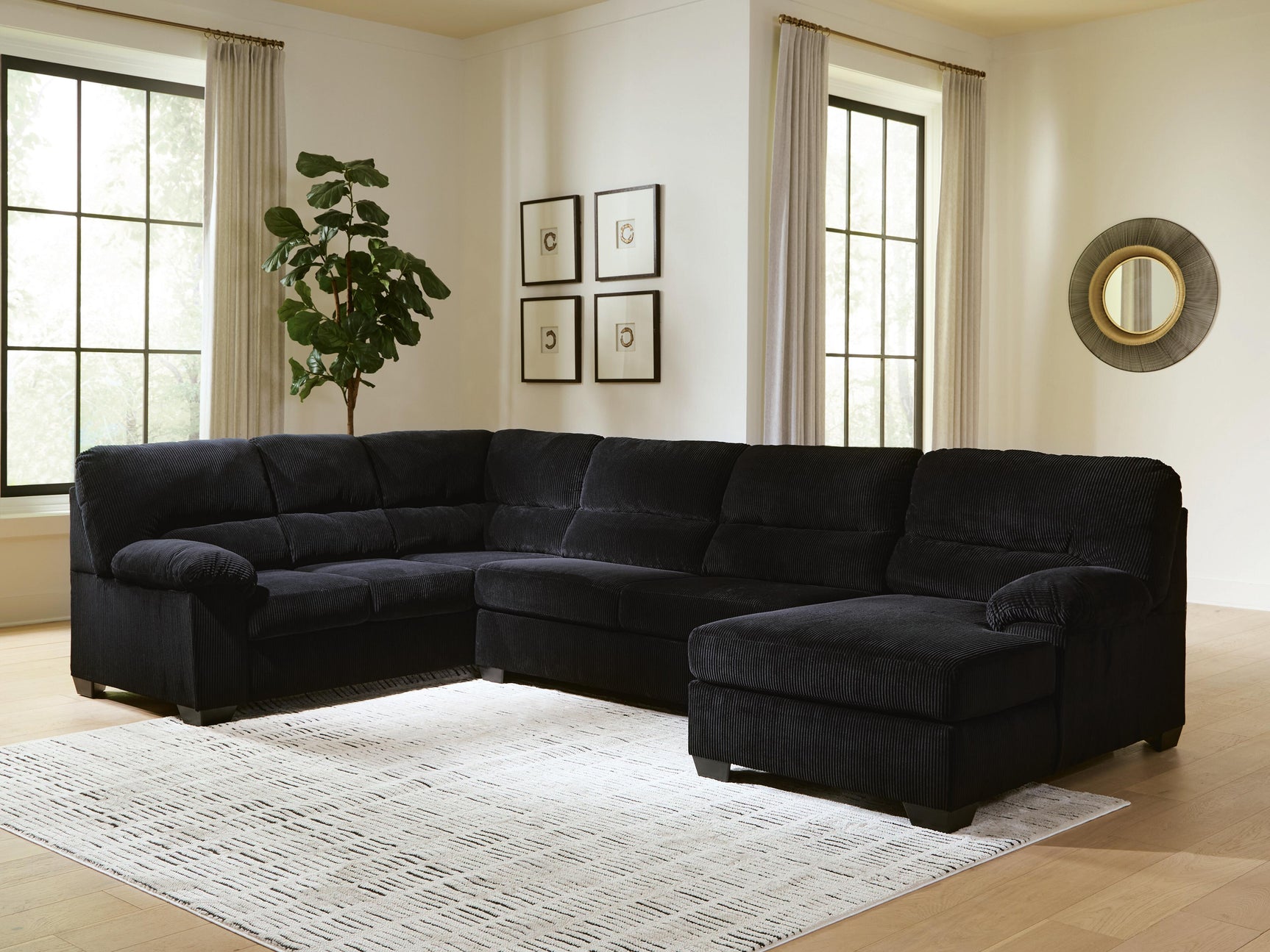 SimpleJoy Onyx 3-Piece Sectional with RAF Chaise (Online Special Price)