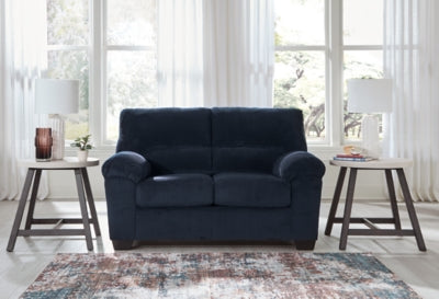 SimpleJoy Navy Loveseat - Ornate Home