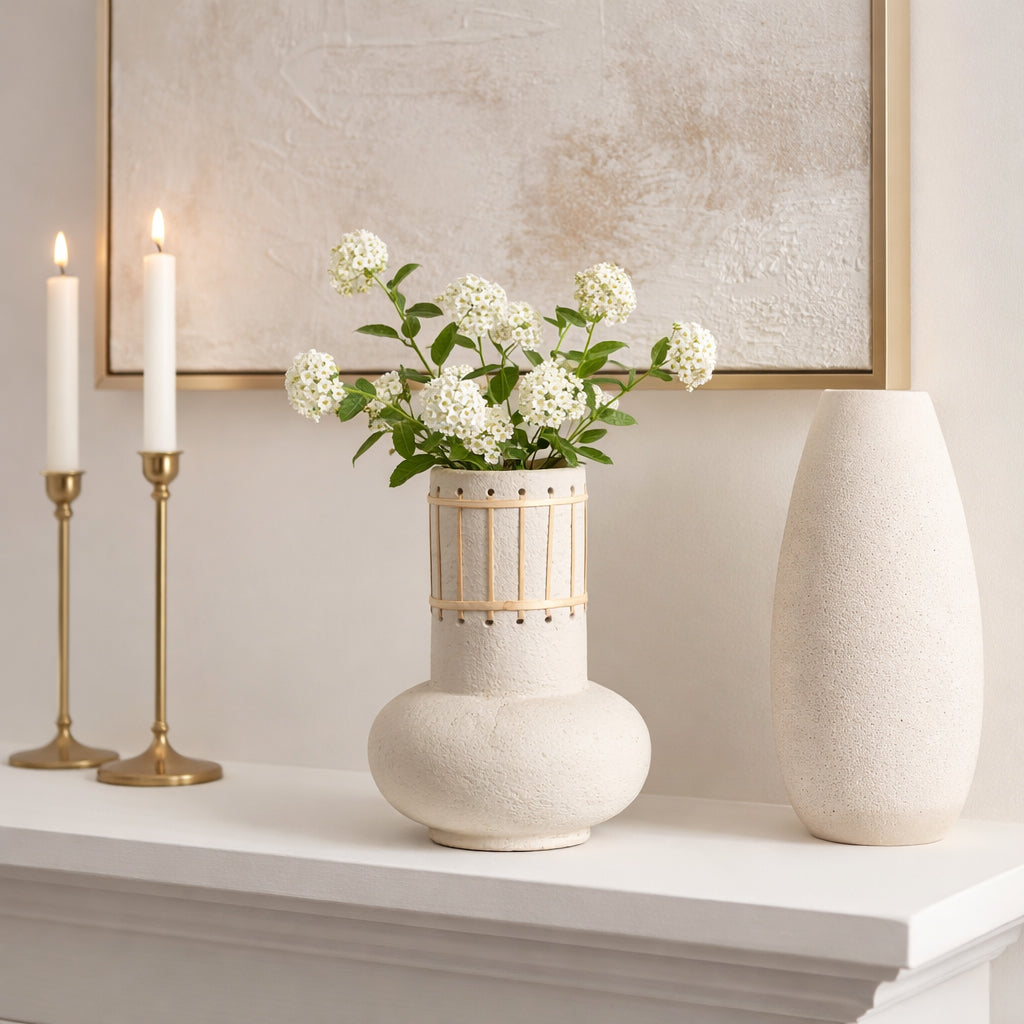 Ambler Ivory Ecomix Top Weave Nomad Vase