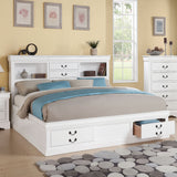 Louis Philippe III White Eastern King Bed w/ Storage