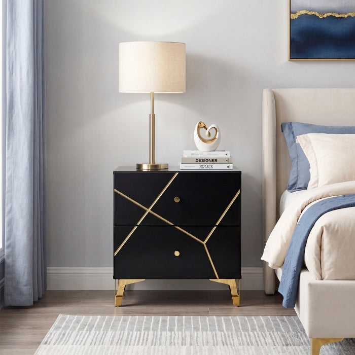 Orlo Black Nightstand