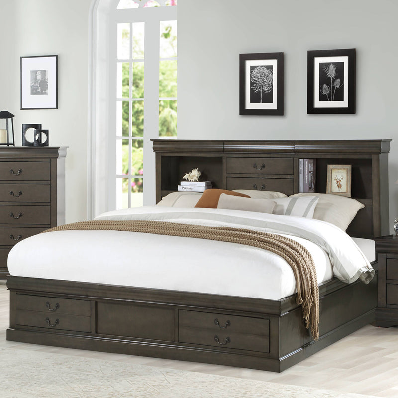 Louis Philippe IiI Dark Gray Eastern King Bed - Ornate Home