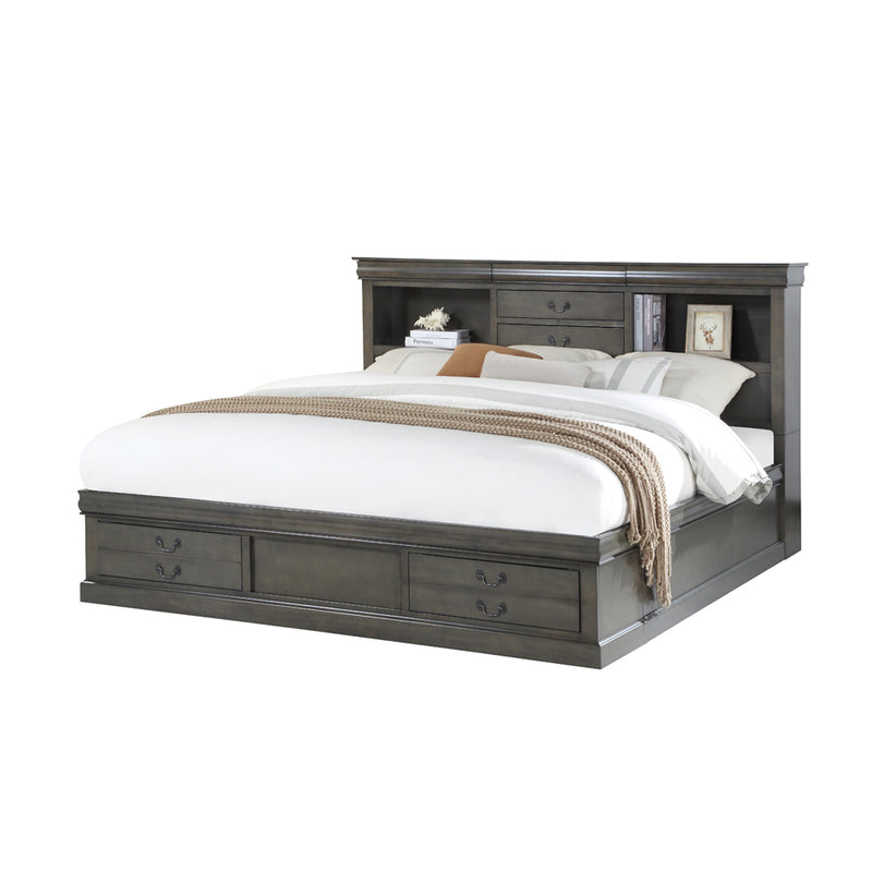 Louis Philippe IiI Dark Gray Queen Bed - Ornate Home