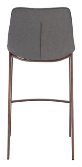 Magnus Slate Gray & Walnut Barstool (Set of 2)