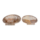Hiouchi White/Natural Distressed Seashell Trays (Set of 3)