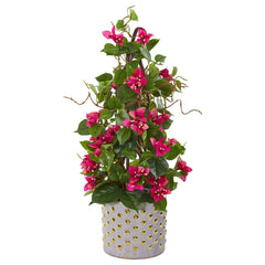 25” Bougainvillea Artificial Climbing Plant in Designer Vase - Ornate Home