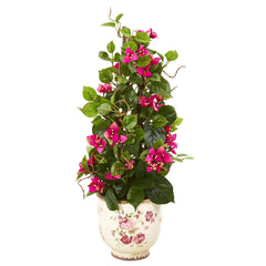 25” Bougainvillea Artificial Climbing Plant in Floral Vase - Ornate Home