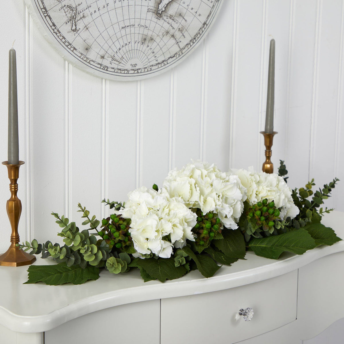 25” Hydrangea and Eucalyptus Artificial Arrangement