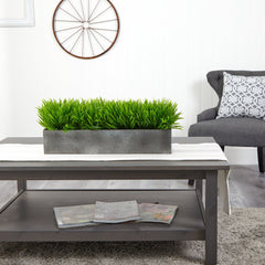 25” Wild Grass Artificial Plant in Metal Planter - Ornate Home