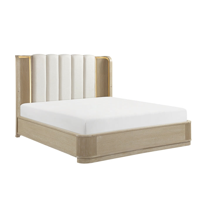 Ribbon Beige Queen Bed
