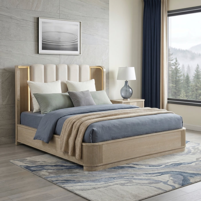 Ribbon Beige Queen Bed