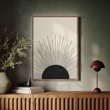 Minimal Black Sunburst Rising