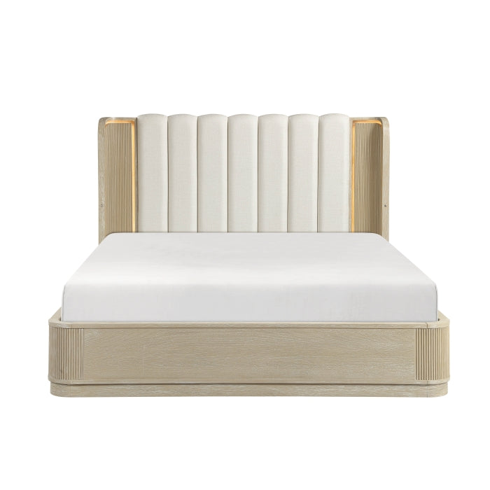 Ribbon Beige Eastern King Bed