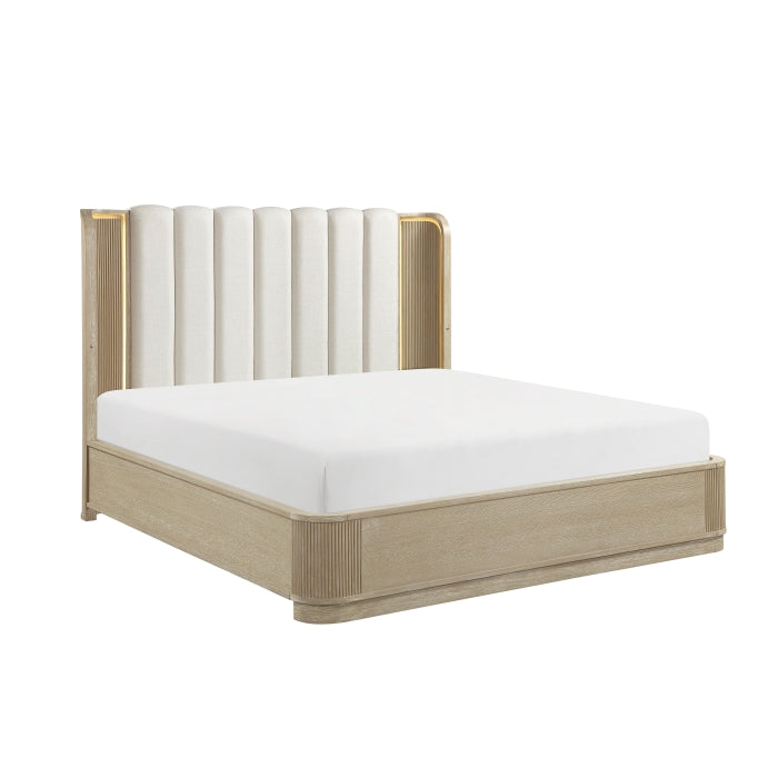 Ribbon Beige Eastern King Bed