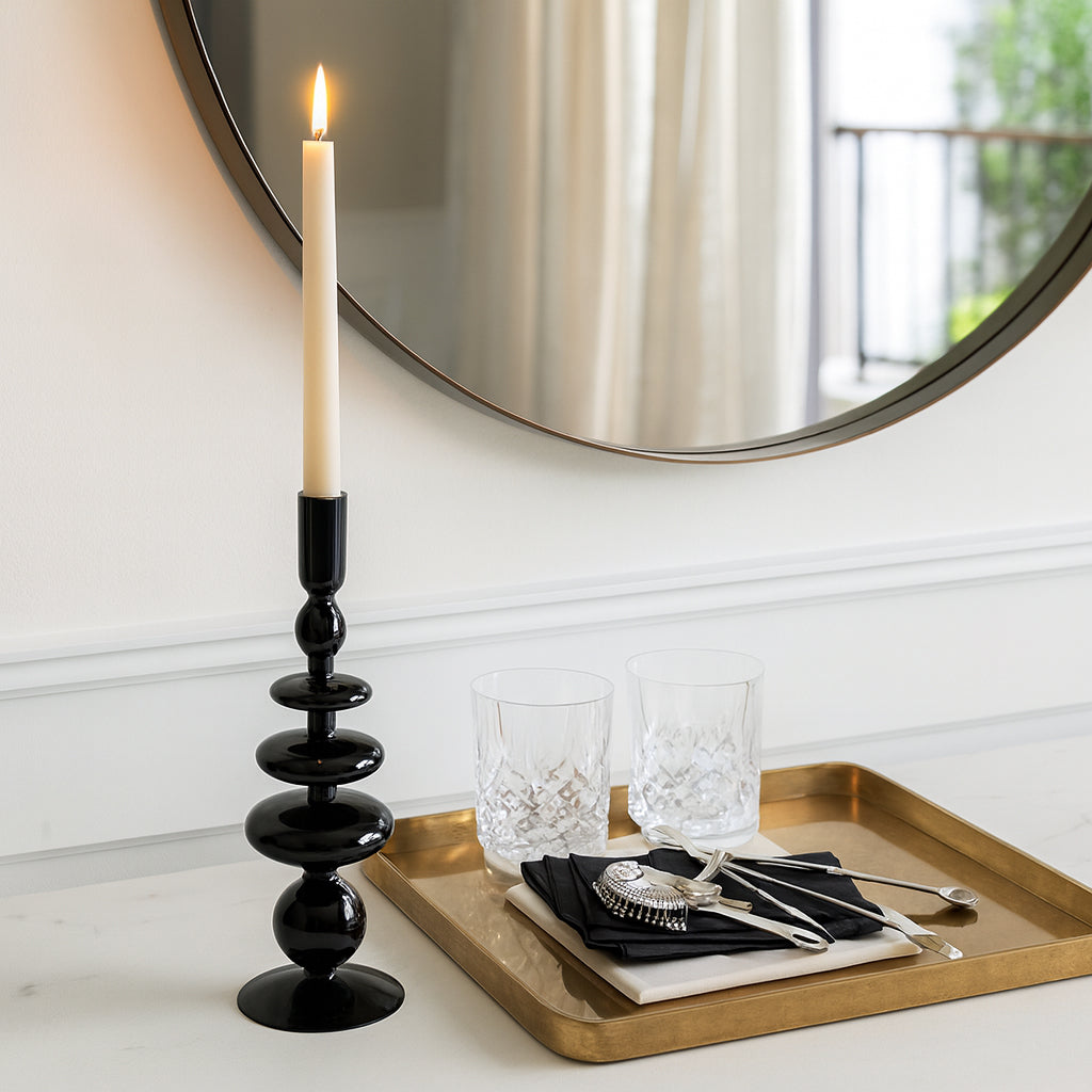 Ellenland Black Large Candle Holder
