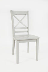 Simplicity Dove Round Drop Leaf Table w/ 2 X-Back Chairs
