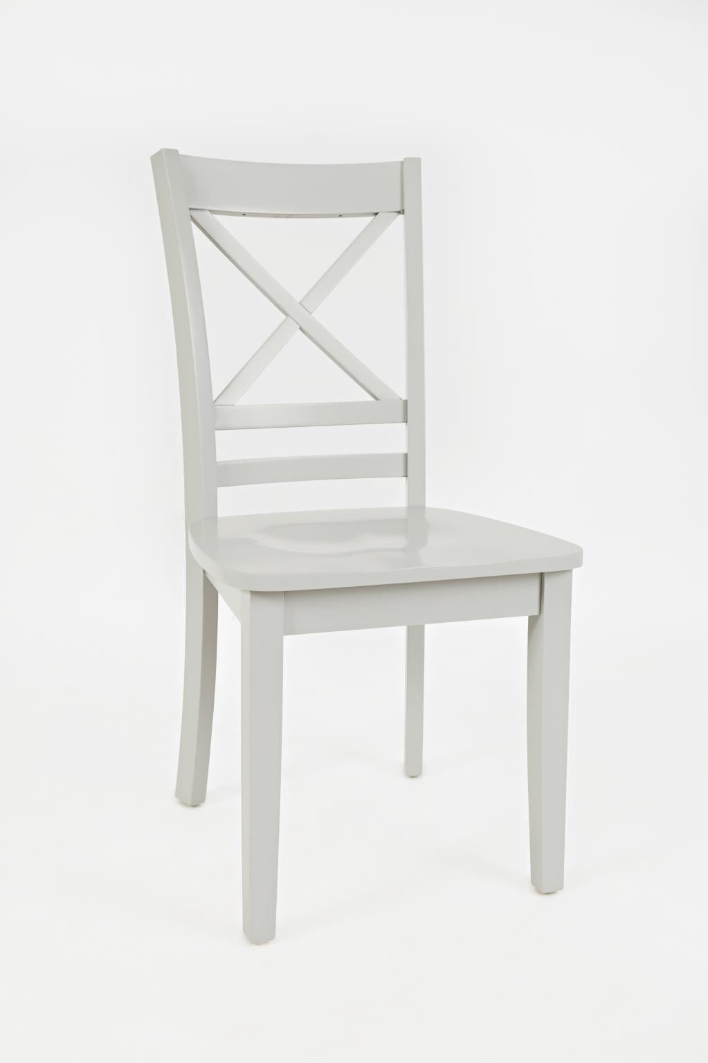 Simplicity Dove Round Drop Leaf Table w/ 2 X-Back Chairs