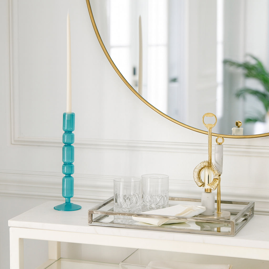 Isle Blue Small Mixed Bubble Taper Candle Holder