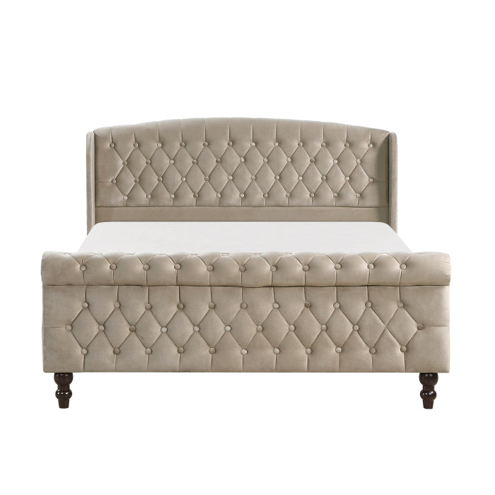 Heirloom Brown Platform Bed Queen
