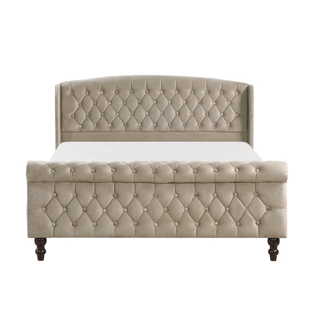 Heirloom Brown Platform Bed Queen