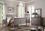 Louis Philippe III Antique Gray Twin Bed