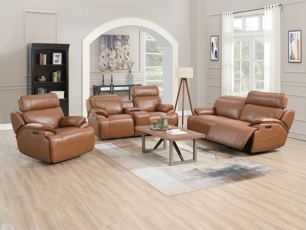Heber Saddle Fabric Dual Power 2-Seater Reclining Sofa