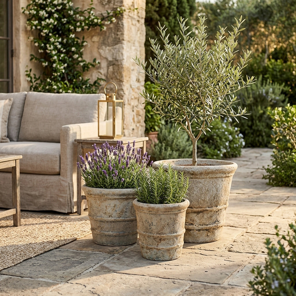 Ocotillo Tan Terracotta Planters (Set of 3)