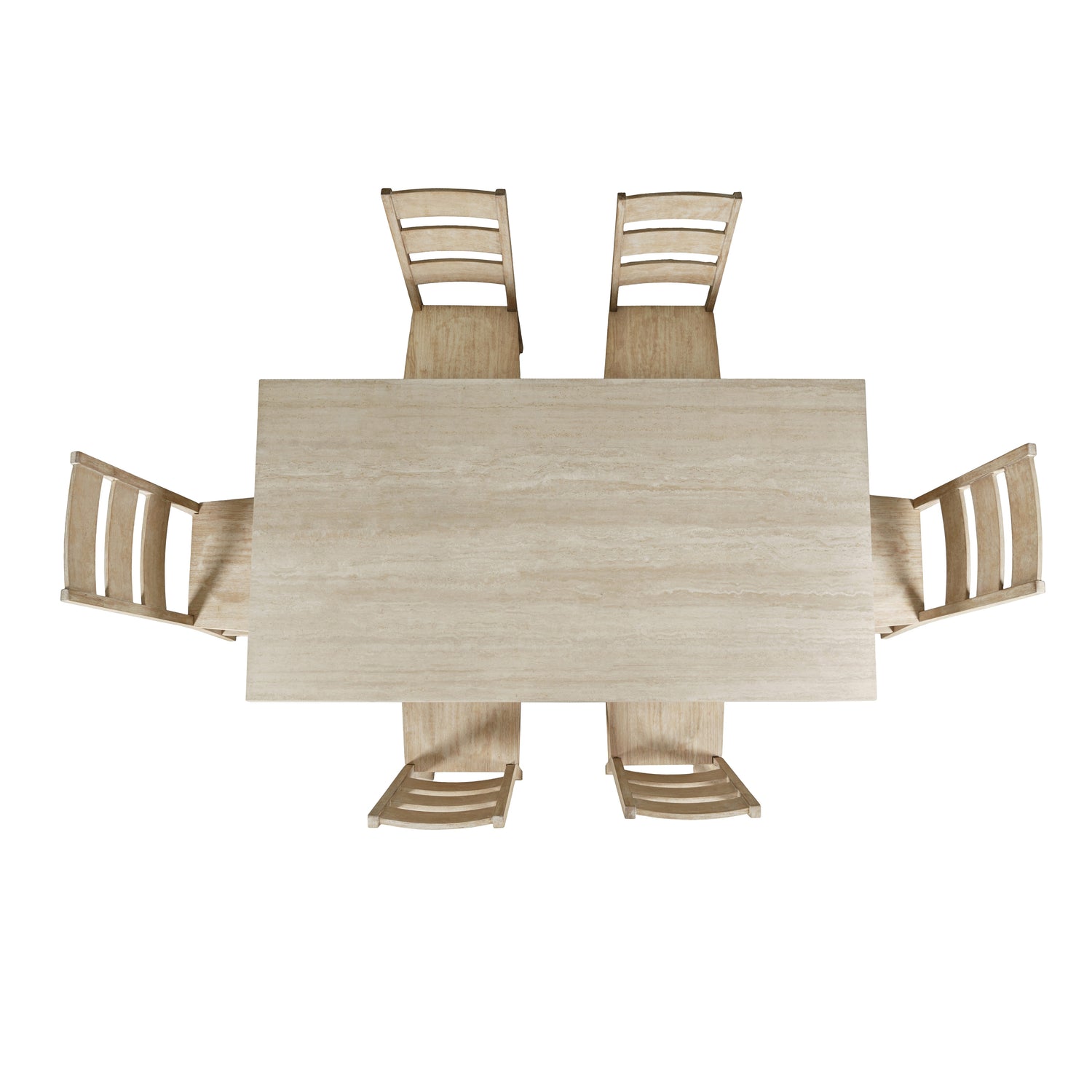 Sierrafina Almond 72 Counter Dining Table w/ 6 Rung Back Chair