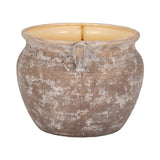 Harvard Brown/Ivory Textured Stoneware Jug Planter