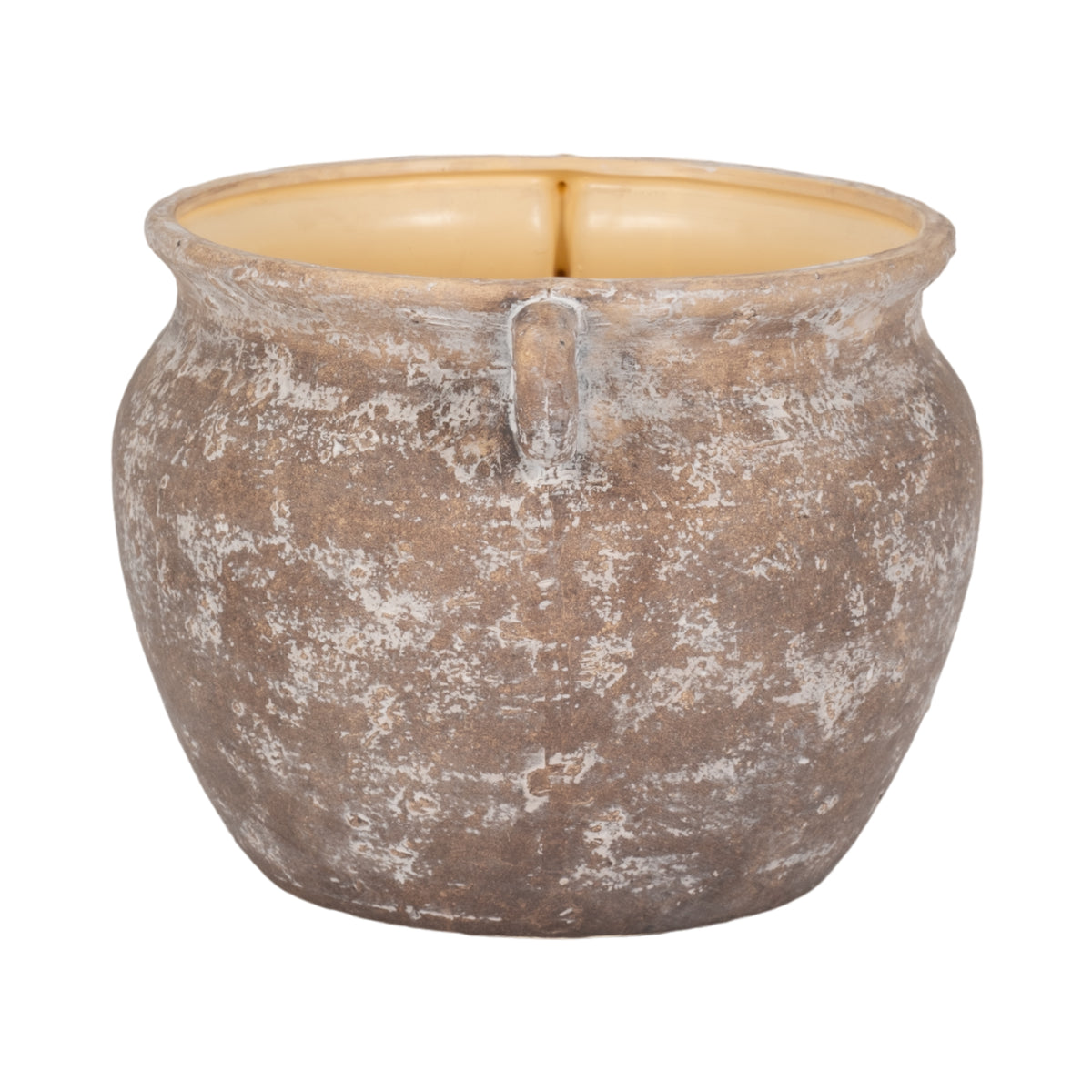 Harvard Brown/Ivory Textured Stoneware Jug Planter